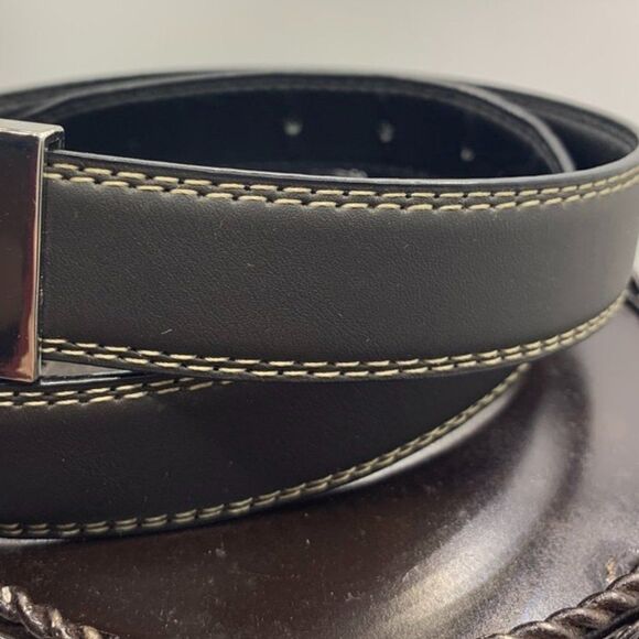 Wrangler Bonded Reversible Black/Brown Leather Belt   Size 28 - Picture 2 of 5